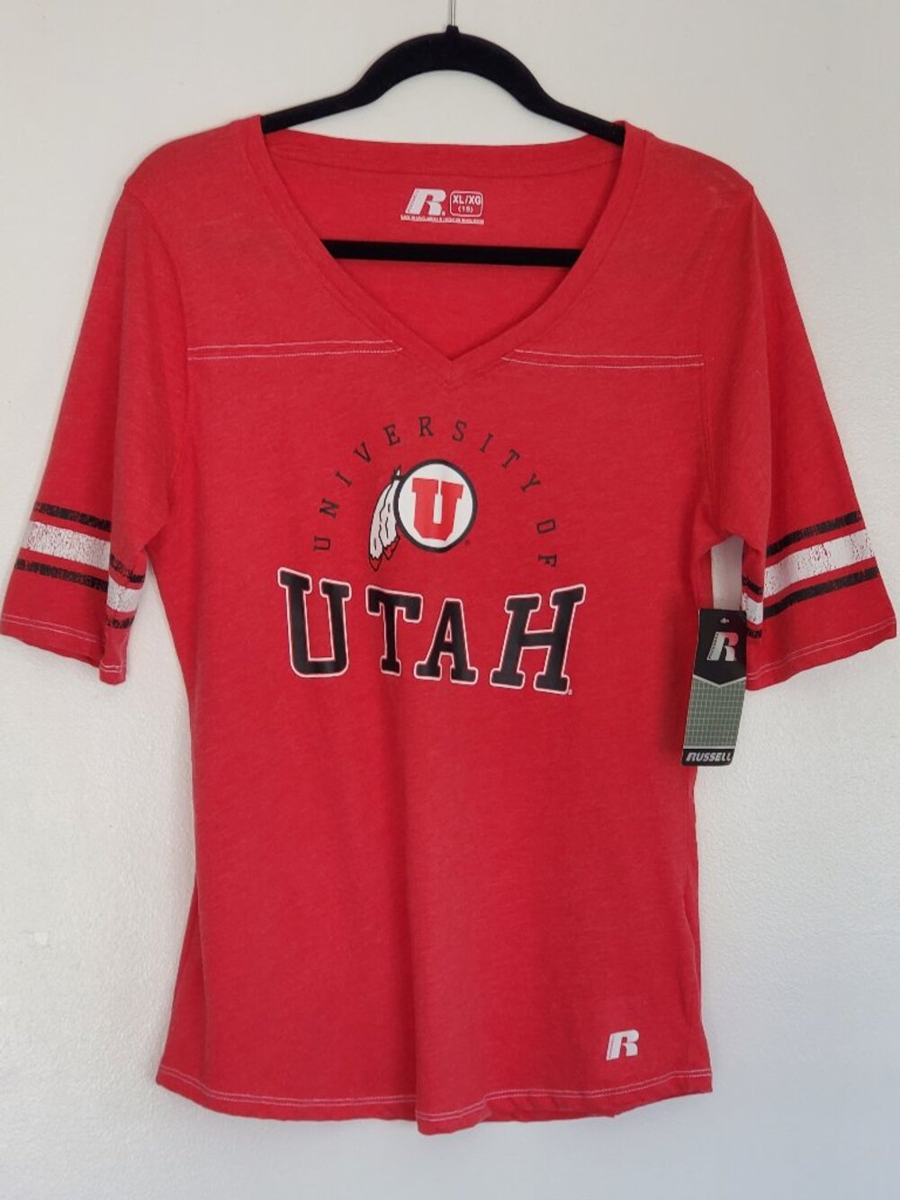 Russell Athletic Utah Utes Women's Abigail Jersey T-Shirt Red NWT SIZE XL